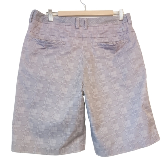 Adidas | Men's Gray Climalite Performance Flat Front Plaid Golf Shorts (Size 32) - Picture 14 of 14